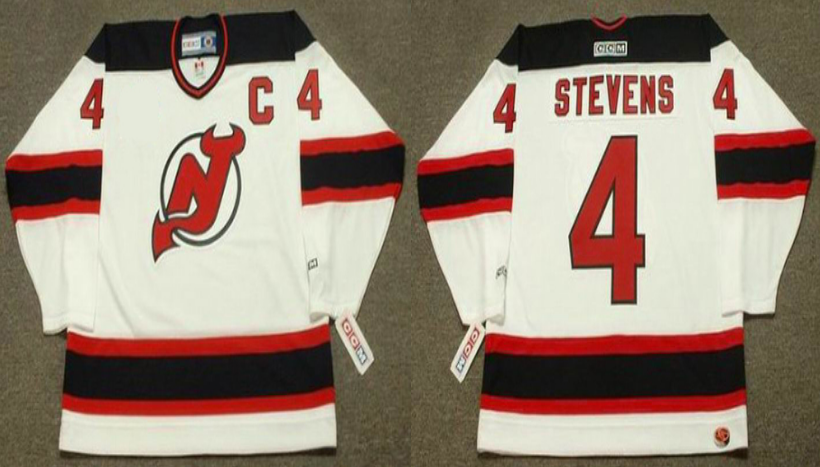 2019 Men New Jersey Devils 4 Stevens white style #2 CCM NHL jerseys->new jersey devils->NHL Jersey